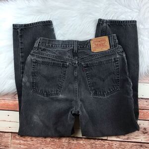 Vintage Levi’s dad jeans 512 slim fit straight leg black 90s‎ boy jean